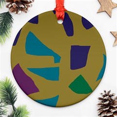 Colorful Abstraction Ornament (round)  by Valentinaart