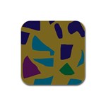 Colorful abstraction Rubber Square Coaster (4 pack)  Front