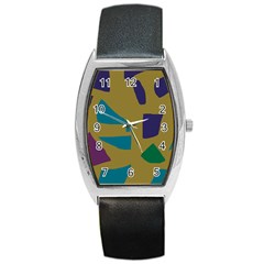 Colorful Abstraction Barrel Style Metal Watch by Valentinaart