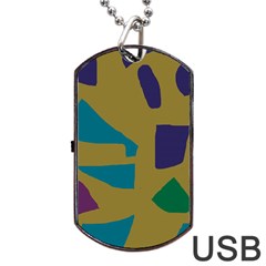 Colorful Abstraction Dog Tag Usb Flash (one Side) by Valentinaart