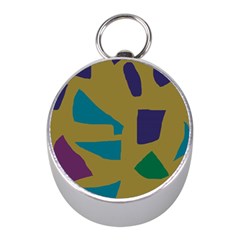 Colorful Abstraction Mini Silver Compasses by Valentinaart