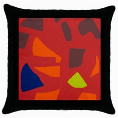 Red Abstraction Throw Pillow Case (black) by Valentinaart