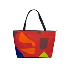 Red Abstraction Shoulder Handbags by Valentinaart