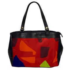 Red Abstraction Office Handbags by Valentinaart