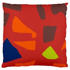 Red Abstraction Large Cushion Case (one Side) by Valentinaart