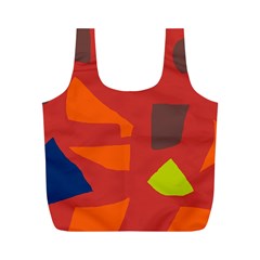 Red Abstraction Full Print Recycle Bags (m)  by Valentinaart