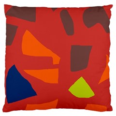 Red Abstraction Large Flano Cushion Case (two Sides) by Valentinaart