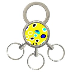 Yellow Abstract Pattern 3-ring Key Chains by Valentinaart