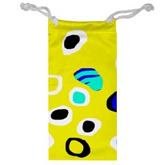 Yellow Abstract Pattern Jewelry Bags by Valentinaart