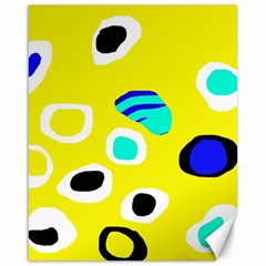 Yellow Abstract Pattern Canvas 16  X 20   by Valentinaart