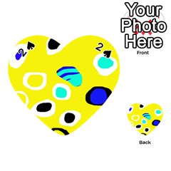 Yellow Abstract Pattern Playing Cards 54 (heart)  by Valentinaart