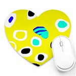 Yellow abstract pattern Heart Mousepads Front