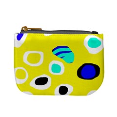 Yellow Abstract Pattern Mini Coin Purses by Valentinaart