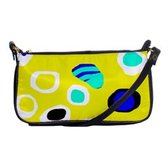 Yellow Abstract Pattern Shoulder Clutch Bags by Valentinaart