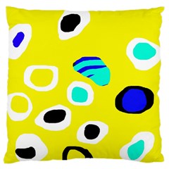 Yellow Abstract Pattern Large Cushion Case (one Side) by Valentinaart