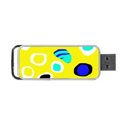 Yellow Abstract Pattern Portable Usb Flash (one Side) by Valentinaart