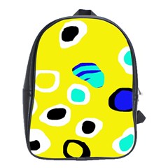 Yellow Abstract Pattern School Bags (xl)  by Valentinaart