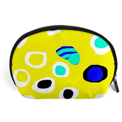 Yellow Abstract Pattern Accessory Pouches (large)  by Valentinaart