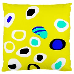 Yellow Abstract Pattern Large Flano Cushion Case (one Side) by Valentinaart