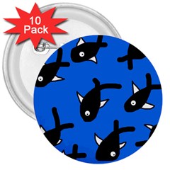 Cute Fishes 3  Buttons (10 Pack)  by Valentinaart