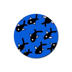 Cute Fishes Rubber Round Coaster (4 Pack)  by Valentinaart