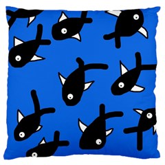 Cute Fishes Large Cushion Case (two Sides) by Valentinaart