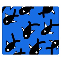 Cute Fishes Double Sided Flano Blanket (small)  by Valentinaart