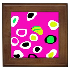 Pink Abstract Pattern Framed Tiles by Valentinaart