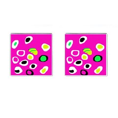 Pink Abstract Pattern Cufflinks (square) by Valentinaart