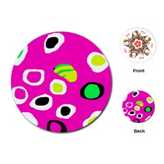 Pink Abstract Pattern Playing Cards (round)  by Valentinaart