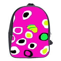 Pink Abstract Pattern School Bags(large)  by Valentinaart