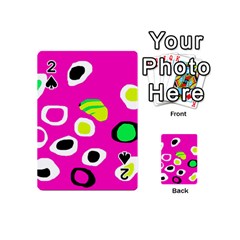 Pink Abstract Pattern Playing Cards 54 (mini)  by Valentinaart