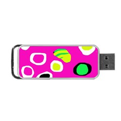 Pink Abstract Pattern Portable Usb Flash (one Side) by Valentinaart