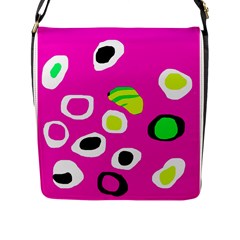 Pink Abstract Pattern Flap Messenger Bag (l)  by Valentinaart