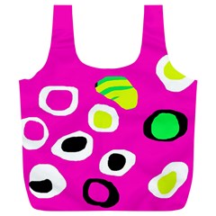 Pink Abstract Pattern Full Print Recycle Bags (l)  by Valentinaart