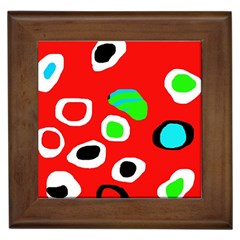 Red abstract pattern Framed Tiles