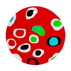 Red abstract pattern Ornament (Round) 