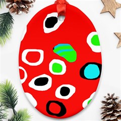 Red abstract pattern Ornament (Oval) 