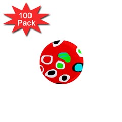 Red abstract pattern 1  Mini Magnets (100 pack) 