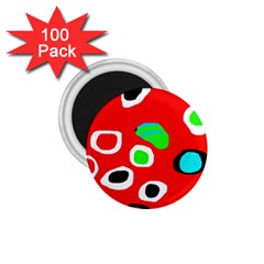 Red abstract pattern 1.75  Magnets (100 pack) 