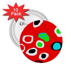 Red abstract pattern 2.25  Buttons (10 pack) 