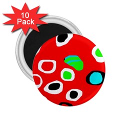 Red abstract pattern 2.25  Magnets (10 pack) 