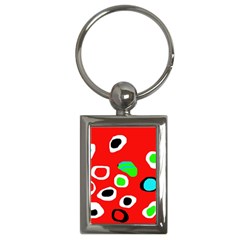 Red abstract pattern Key Chains (Rectangle) 