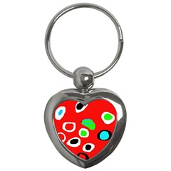 Red abstract pattern Key Chains (Heart) 