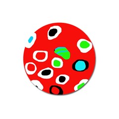 Red abstract pattern Magnet 3  (Round)