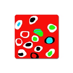 Red abstract pattern Square Magnet