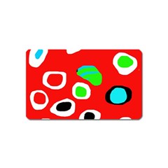 Red abstract pattern Magnet (Name Card)