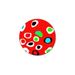 Red Abstract Pattern Golf Ball Marker