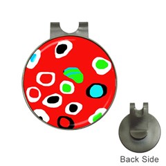 Red abstract pattern Hat Clips with Golf Markers