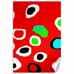 Red Abstract Pattern Canvas 24  X 36  by Valentinaart